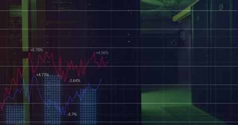 Data Processing and Statistics Visualization in Server Room - Download Free Stock Images Pikwizard.com