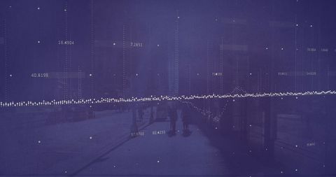 Abstract Digital Composite with Data Overlay and Urban Street - Download Free Stock Images Pikwizard.com