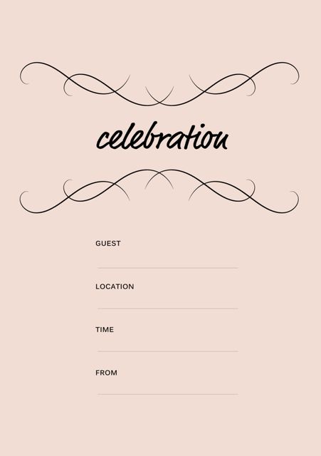 Elegant Wedding or Anniversary Invitation Template - Download Free Stock Templates Pikwizard.com