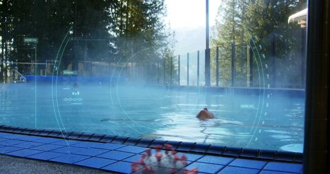 Virtual Virus Detection Overlay in Pool Environment - Download Free Stock Images Pikwizard.com