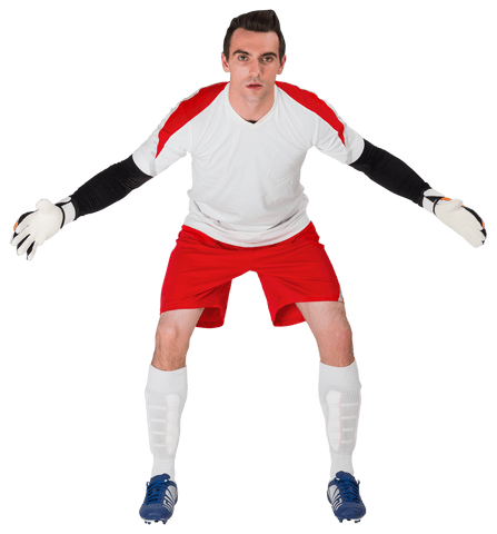 Goalkeeper in White Kit Ready to Save on Transparent Background - Download Free Stock Videos Pikwizard.com