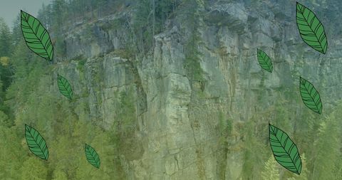 Nature Majesty with Gentle Falling Leaves Digital Overlay