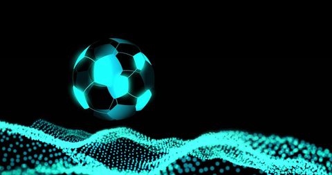 Digital Football and Technology Concept in Blue and Black