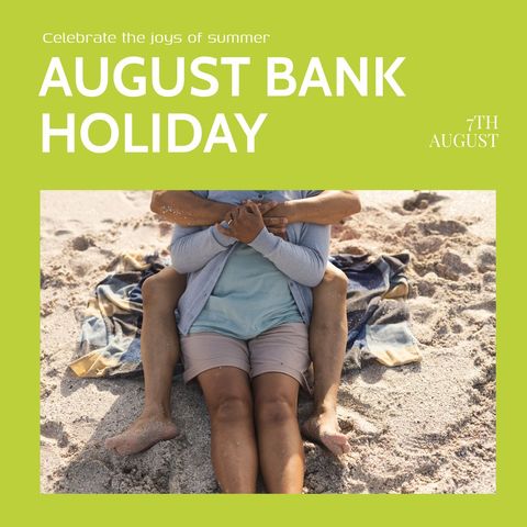 joyful august bank holiday senior couple at beach - Download Free Stock Templates Pikwizard.com