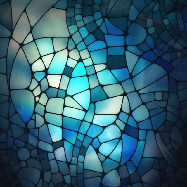 Abstract Blue and White Stained Glass Window Pattern - Download Free Stock Images Pikwizard.com