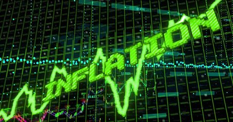 Inflation Impact with Graphs and Data Overlays in Green - Download Free Stock Images Pikwizard.com