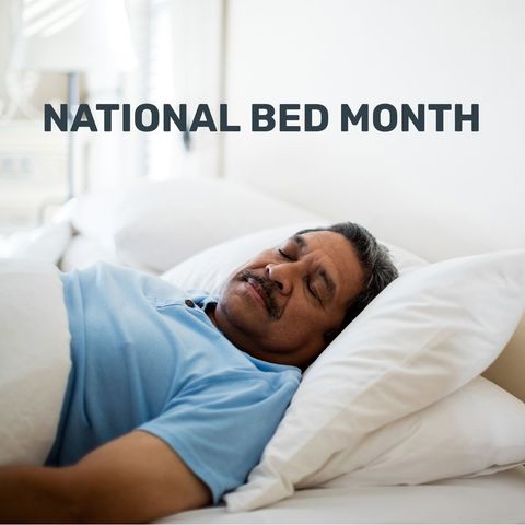 Middle-Aged Man Sleeping Peacefully During National Bed Month - Download Free Stock Templates Pikwizard.com