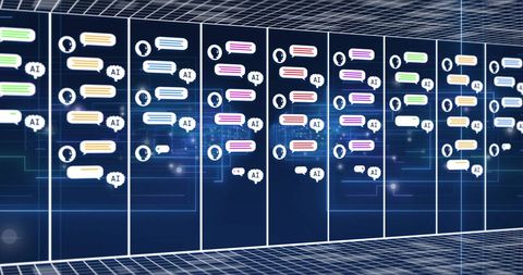 ai digital chatbots communicating in virtual grid - Download Free Stock Images Pikwizard.com