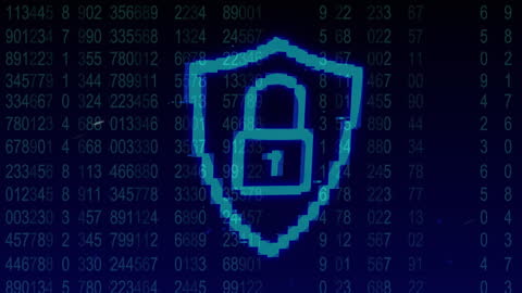 Digital Security Concept with Lock and Numbers Background