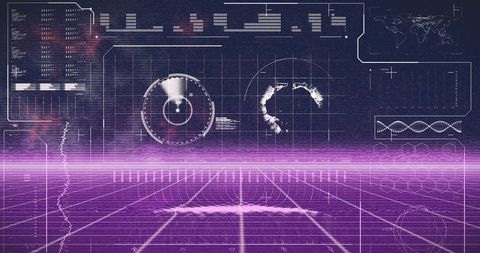 Futuristic Interface Displaying Global Data and Analytics