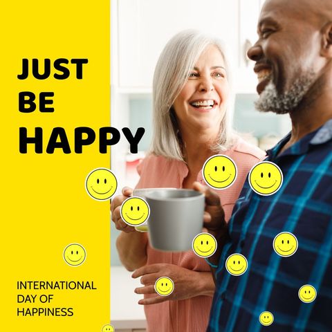 senior couple celebrating international day of happiness with smiles - Download Free Stock Templates Pikwizard.com
