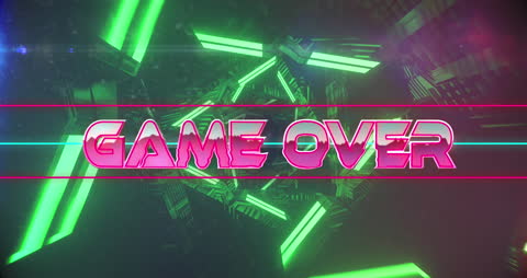 Futuristic Game Over Animated Neon Art Scene