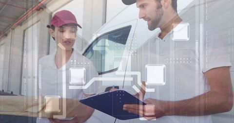 Digitalization in courier services: delivery professionals synchronizing operations