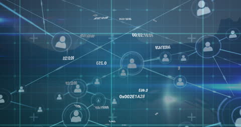 Abstract Digital Network Connection and Data Visualization