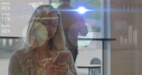 Businesswoman Engaging with Futuristic Digital Network Interface