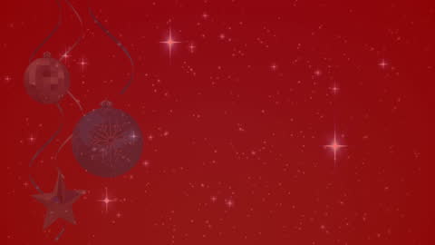 Festive Red Christmas Background with Ornamental Decor