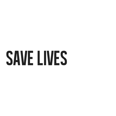 Minimalist save lives text on transparent background