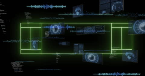 Futuristic Data Visualization with Digital Stadium Interface