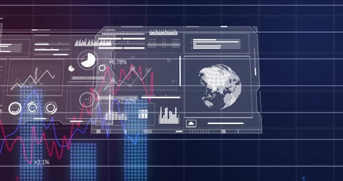Digital Financial Data Processing Interface on Black Background