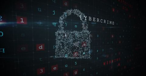 Digital Padlock Representing Cybersecurity in Code Matrix - Download Free Stock Images Pikwizard.com