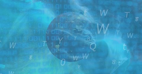 Abstract Globalization Concept with Binary and Letters - Download Free Stock Images Pikwizard.com