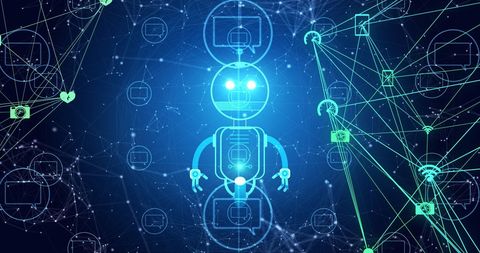 Futuristic AI Chatbot Interface with Digital Data Connections - Download Free Stock Images Pikwizard.com