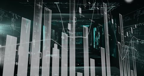 Digital Screens with Mathematical Data Visualization - Download Free Stock Images Pikwizard.com
