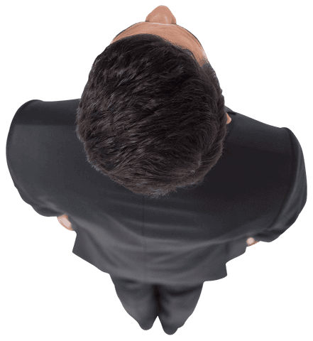 Biracial Businessman Looking Up Viewed from Above Transparent Background - Download Free Stock Videos Pikwizard.com