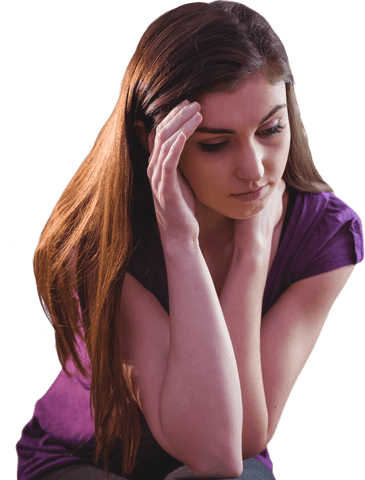 Transparent Sad Woman Thinking Deeply in Emotional Moment