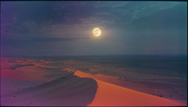 Transcendent Moonlit Dunes Under a Night Sky