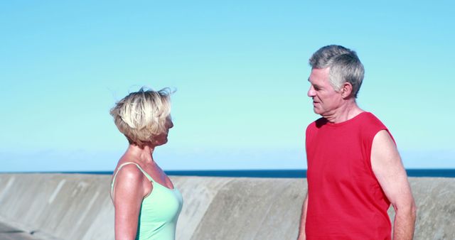 Older Active Couple Exercising Together Outdoors - Download Free Stock Images Pikwizard.com