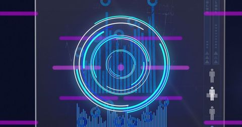 Futuristic Digital Interface with Graph and Circles - Download Free Stock Images Pikwizard.com