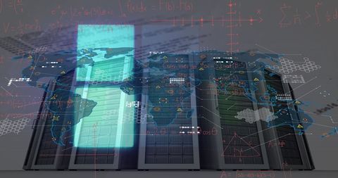 Digital Data Processing on Global Scale Over Servers - Download Free Stock Images Pikwizard.com