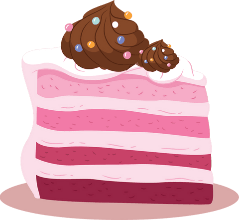 pink layered cake slice on transparent background with chocolate swirls - Download Free Stock Videos Pikwizard.com