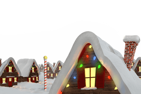 snow-covered christmas village with lights on transparent background - Download Free Stock Videos Pikwizard.com