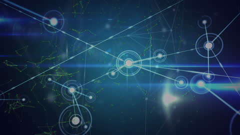 Digital Network Connections in Blue Theme