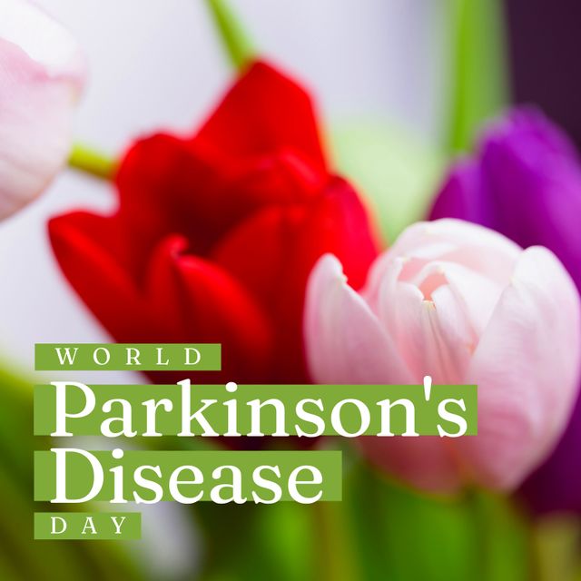 World Parkinson's Disease Day with Colorful Tulips - Download Free Stock Templates Pikwizard.com