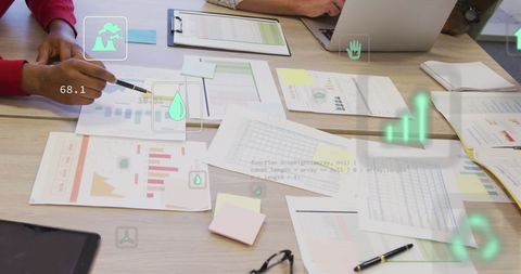 Team Analyzing Business Reports with Digital Interface in Modern Office - Download Free Stock Images Pikwizard.com