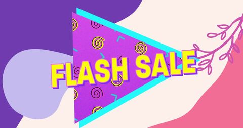 Colorful Flash Sale Marketing Design with Geometric Elements