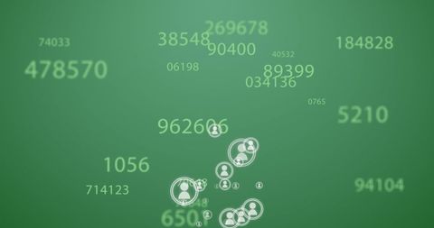 Digital Interface with Floating Data and Icons on Green Background - Download Free Stock Images Pikwizard.com