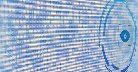digital eye over binary code data stream background - Download Free Stock Images Pikwizard.com