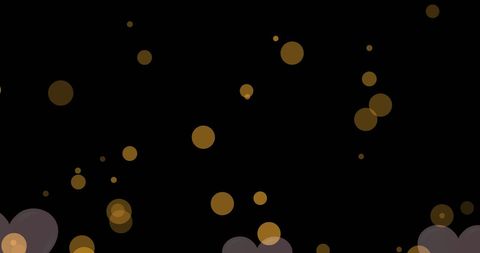 Floating Hearts and Gold Circles on Black Background - Download Free Stock Images Pikwizard.com