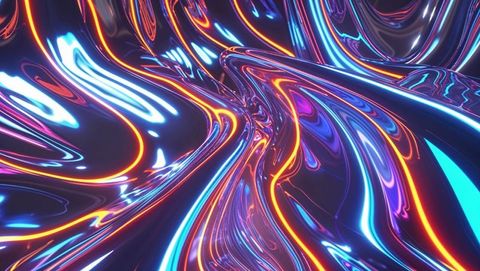 Vibrant Neon Streaked Surfaces with Futuristic Luminous Effect