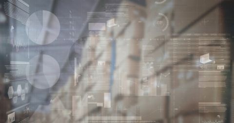 Blending Technology and Logistics: Financial Data Over Warehouse - Download Free Stock Images Pikwizard.com