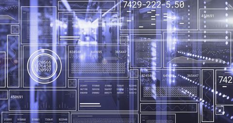 Futuristic Digital HUD Interfaces in a Server Room - Download Free Stock Images Pikwizard.com