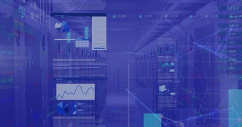 Digital Interface with Data Visualizations in Server Room - Download Free Stock Images Pikwizard.com