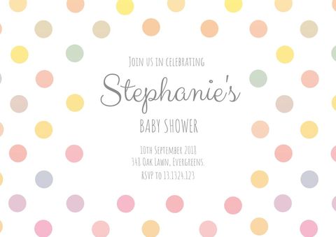 Colorful Polka Dot Background Baby Shower Invitation - Download Free Stock Templates Pikwizard.com