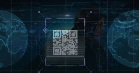 QR Code with Digital Interfaces and Hacker Technology Concept - Download Free Stock Images Pikwizard.com