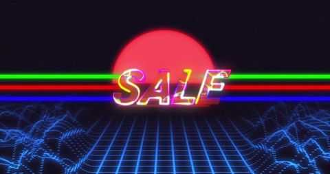 Cyberpunk Sale Announcement with Neon Elements