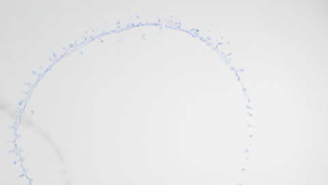 Dynamic Circular Liquid Splash on White Background